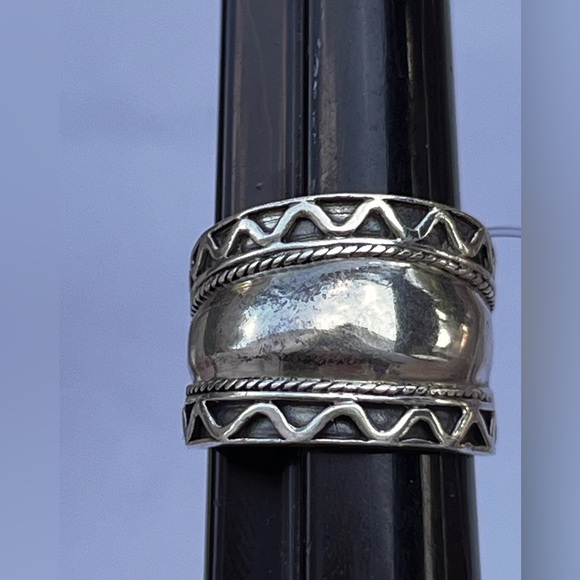925 Sterling Silver Bali Ring,Bali Cigar Band,925 Sterling ring,925 Wide Band - Picture 3 of 7
